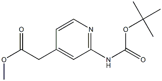 (2-tert-Butoxycarbonylamino-pyridin-4-yl)-acetic acid methyl ester 结构式