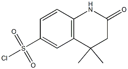 4,4-dimethyl-2-oxo-1,2,3,4-tetrahydroquinoline-6-sulfonyl chloride 结构式