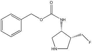 cis-(4-Fluoromethyl-pyrrolidin-3-yl)-carbamic acid benzyl ester 结构式