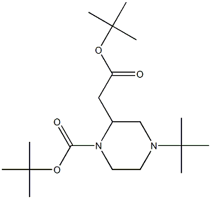 tert-butyl 2-(2-tert-butoxy-2-oxoethyl)-4-tert-butylpiperazine-1-carboxylate 结构式