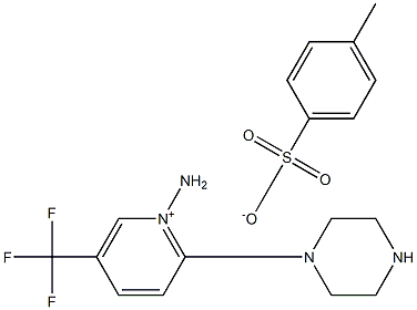 1-Amino-2-piperazin-1-yl-5-(trifluoromethyl)pyridinium 4-methylbenzenesulphonate 结构式