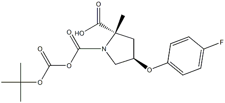 (2S,4R)-1-Boc-2-methyl4-(4-fluorophenoxy)pyrrolidine-1,2-dicarboxylate 结构式