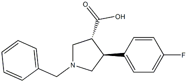 Trans (+/-) 1-Benzyl-4-(4-Fluorophenyl)Pyrrolidine-3-Carboxylic Acid 结构式