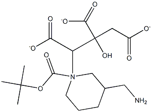 1-N-BOC-3-氨甲基哌啶柠檬酸盐 结构式