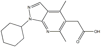 (1-cyclohexyl-4,6-dimethyl-1H-pyrazolo[3,4-b]pyridin-5-yl)acetic acid 结构式