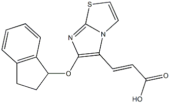 (2E)-3-[6-(2,3-dihydro-1H-inden-1-yloxy)imidazo[2,1-b][1,3]thiazol-5-yl]acrylic acid 结构式