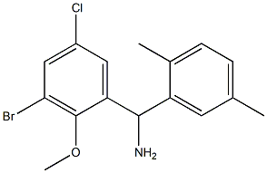 (3-bromo-5-chloro-2-methoxyphenyl)(2,5-dimethylphenyl)methanamine 结构式