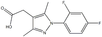 [1-(2,4-DIFLUOROPHENYL)-3,5-DIMETHYL-1H-PYRAZOL-4-YL]ACETIC ACID 结构式