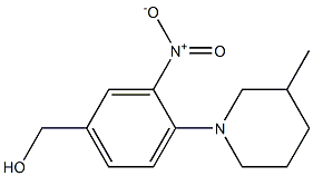 [4-(3-methylpiperidin-1-yl)-3-nitrophenyl]methanol 结构式