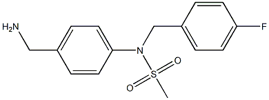 [4-(aminomethyl)phenyl]-N-[(4-fluorophenyl)methyl]methanesulfonamide 结构式