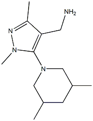 [5-(3,5-dimethylpiperidin-1-yl)-1,3-dimethyl-1H-pyrazol-4-yl]methanamine 结构式