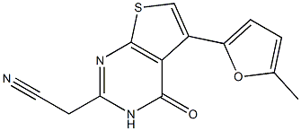 [5-(5-methyl-2-furyl)-4-oxo-3,4-dihydrothieno[2,3-d]pyrimidin-2-yl]acetonitrile 结构式