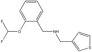 {[2-(difluoromethoxy)phenyl]methyl}(thiophen-3-ylmethyl)amine 结构式