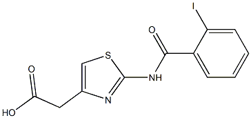 {2-[(2-iodobenzoyl)amino]-1,3-thiazol-4-yl}acetic acid 结构式