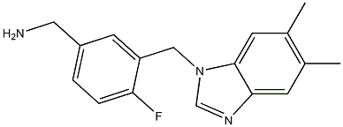 {3-[(5,6-dimethyl-1H-1,3-benzodiazol-1-yl)methyl]-4-fluorophenyl}methanamine 结构式