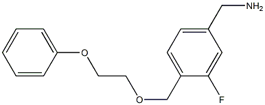 {3-fluoro-4-[(2-phenoxyethoxy)methyl]phenyl}methanamine 结构式
