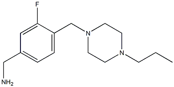 {3-fluoro-4-[(4-propylpiperazin-1-yl)methyl]phenyl}methanamine 结构式