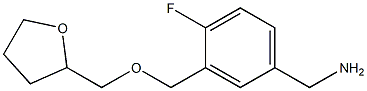 {4-fluoro-3-[(oxolan-2-ylmethoxy)methyl]phenyl}methanamine 结构式