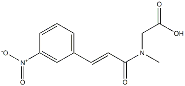 {methyl[(2E)-3-(3-nitrophenyl)prop-2-enoyl]amino}acetic acid 结构式