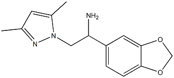 1-(1,3-benzodioxol-5-yl)-2-(3,5-dimethyl-1H-pyrazol-1-yl)ethanamine 结构式