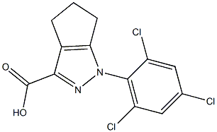 1-(2,4,6-trichlorophenyl)-1H,4H,5H,6H-cyclopenta[c]pyrazole-3-carboxylic acid 结构式