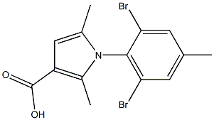 1-(2,6-dibromo-4-methylphenyl)-2,5-dimethyl-1H-pyrrole-3-carboxylic acid 结构式
