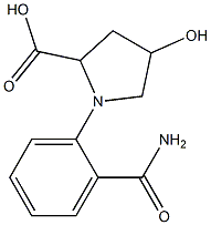 1-(2-carbamoylphenyl)-4-hydroxypyrrolidine-2-carboxylic acid 结构式