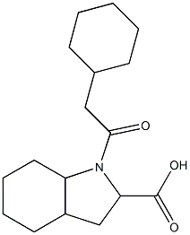 1-(2-cyclohexylacetyl)-octahydro-1H-indole-2-carboxylic acid 结构式