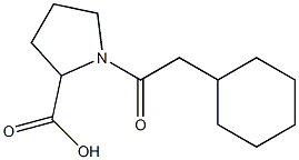 1-(2-cyclohexylacetyl)pyrrolidine-2-carboxylic acid 结构式
