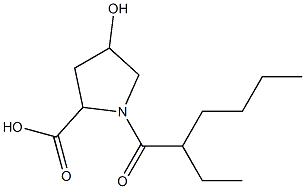 1-(2-ethylhexanoyl)-4-hydroxypyrrolidine-2-carboxylic acid 结构式