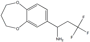 1-(3,4-dihydro-2H-1,5-benzodioxepin-7-yl)-3,3,3-trifluoropropan-1-amine 结构式