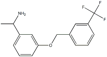 1-(3-{[3-(trifluoromethyl)phenyl]methoxy}phenyl)ethan-1-amine 结构式