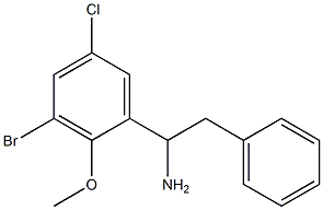 1-(3-bromo-5-chloro-2-methoxyphenyl)-2-phenylethan-1-amine 结构式