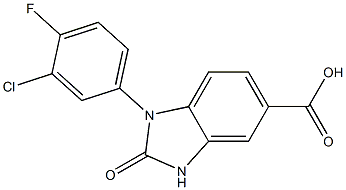 1-(3-chloro-4-fluorophenyl)-2-oxo-2,3-dihydro-1H-1,3-benzodiazole-5-carboxylic acid 结构式