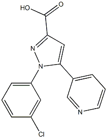1-(3-chlorophenyl)-5-(pyridin-3-yl)-1H-pyrazole-3-carboxylic acid 结构式