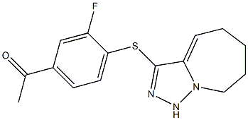 1-(3-fluoro-4-{5H,6H,7H,8H,9H-[1,2,4]triazolo[3,4-a]azepin-3-ylsulfanyl}phenyl)ethan-1-one 结构式