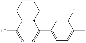 1-(3-fluoro-4-methylbenzoyl)piperidine-2-carboxylic acid 结构式