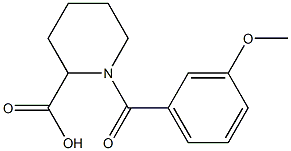 1-(3-methoxybenzoyl)piperidine-2-carboxylic acid 结构式