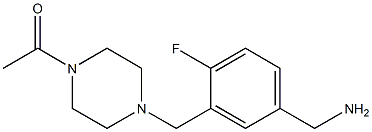 1-(4-{[5-(aminomethyl)-2-fluorophenyl]methyl}piperazin-1-yl)ethan-1-one 结构式