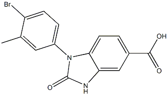 1-(4-bromo-3-methylphenyl)-2-oxo-2,3-dihydro-1H-1,3-benzodiazole-5-carboxylic acid 结构式