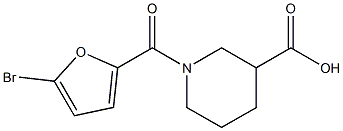 1-(5-bromo-2-furoyl)piperidine-3-carboxylic acid 结构式