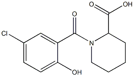 1-(5-chloro-2-hydroxybenzoyl)piperidine-2-carboxylic acid 结构式