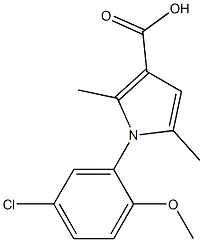 1-(5-chloro-2-methoxyphenyl)-2,5-dimethyl-1H-pyrrole-3-carboxylic acid 结构式