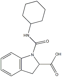 1-(cyclohexylcarbamoyl)-2,3-dihydro-1H-indole-2-carboxylic acid 结构式