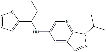 1-(propan-2-yl)-N-[1-(thiophen-2-yl)propyl]-1H-pyrazolo[3,4-b]pyridin-5-amine 结构式