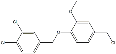 1,2-dichloro-4-[4-(chloromethyl)-2-methoxyphenoxymethyl]benzene 结构式