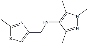 1,3,5-trimethyl-N-[(2-methyl-1,3-thiazol-4-yl)methyl]-1H-pyrazol-4-amine 结构式