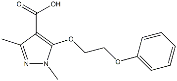 1,3-dimethyl-5-(2-phenoxyethoxy)-1H-pyrazole-4-carboxylic acid 结构式