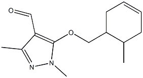 1,3-dimethyl-5-[(6-methylcyclohex-3-en-1-yl)methoxy]-1H-pyrazole-4-carbaldehyde 结构式