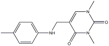 1,3-dimethyl-5-{[(4-methylphenyl)amino]methyl}-1,2,3,4-tetrahydropyrimidine-2,4-dione 结构式